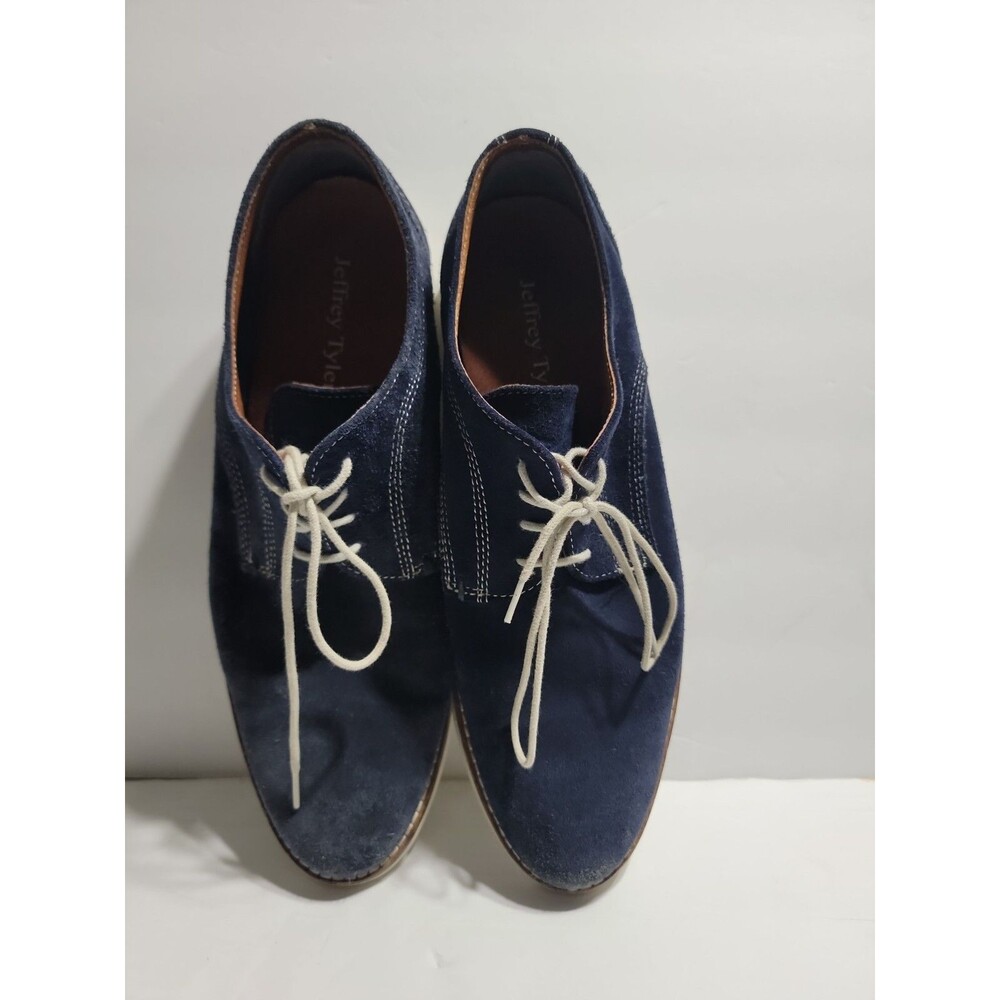 Jeffrey Tyler Gavin Shoes Men Size 8.5 L 9 R Blue Suede Oxford Dress 413115